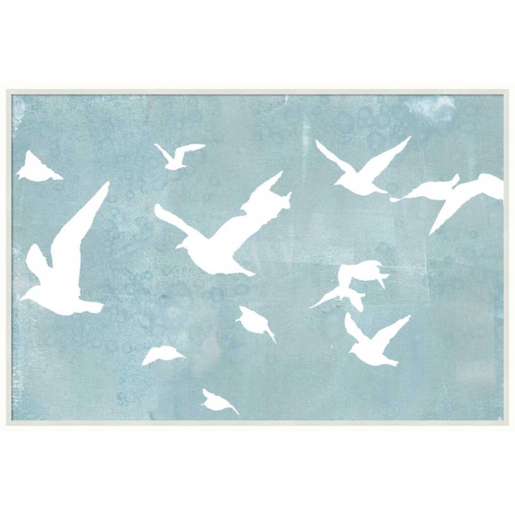 Amanti Art Framed Fabric Pinboard Silhouettes in Flight I by Jennifer Goldberger Printed Bulletin Board - Board Size 36 x 24