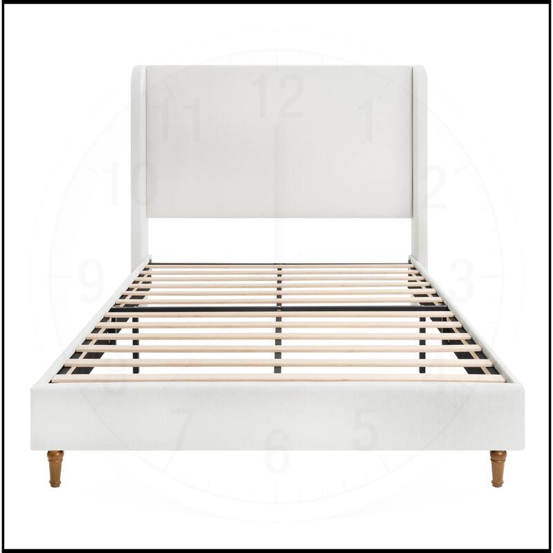 Premium Chenille Minimalist Designs Upholstered Platform Bed