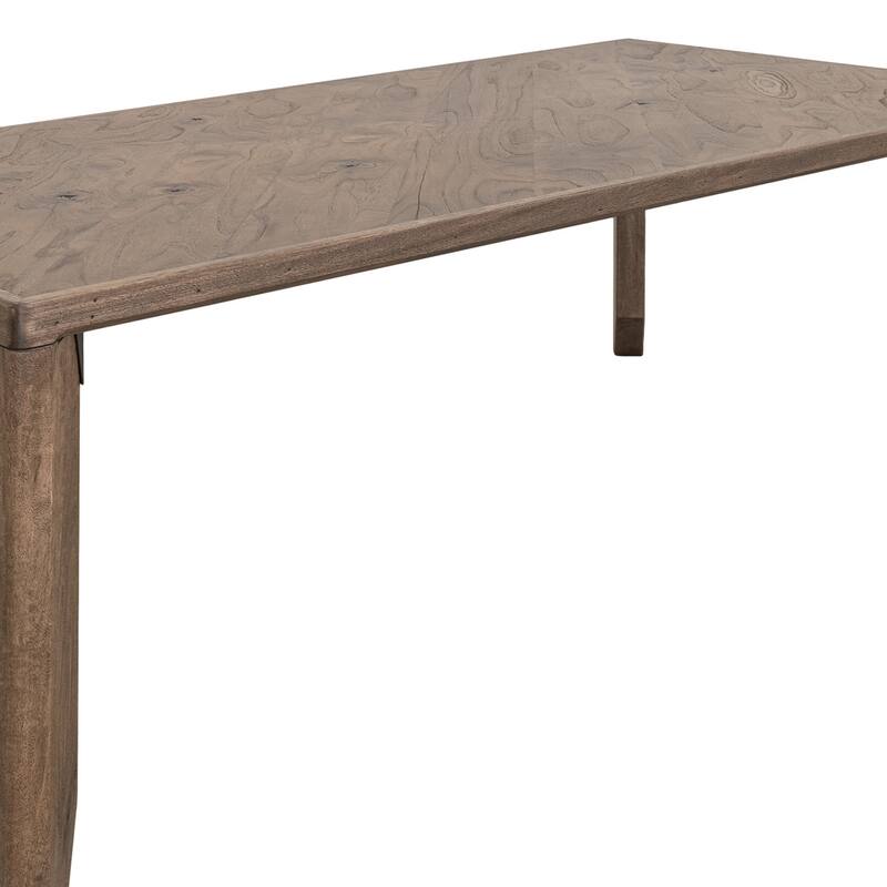 Tacey Dining Table, Rustic Peanut Brown Mango Wood Rectangular 79 Inch