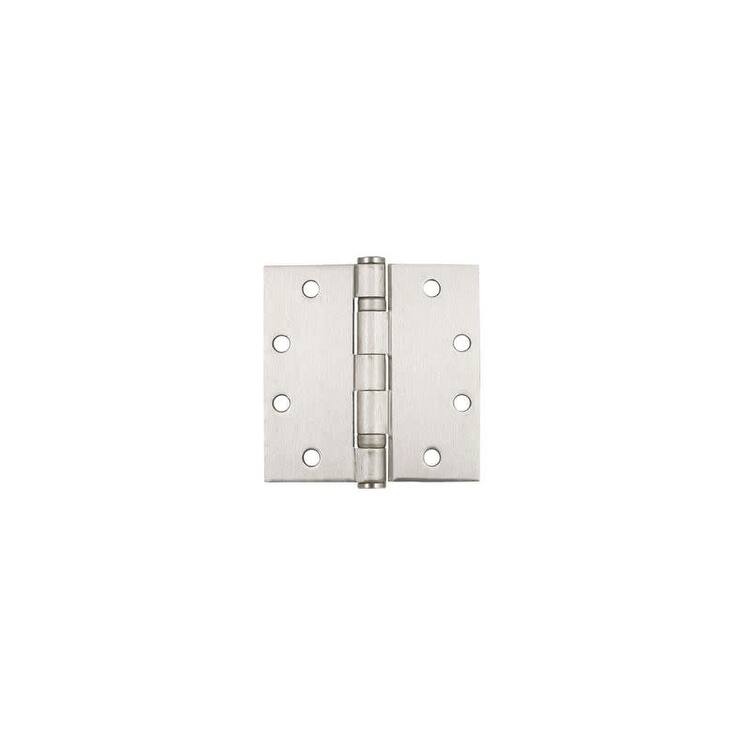 Delaney 4 Inch x 4 Inch Ball Bearing Square Corner Mortise Hinge - - Brushed Chrome