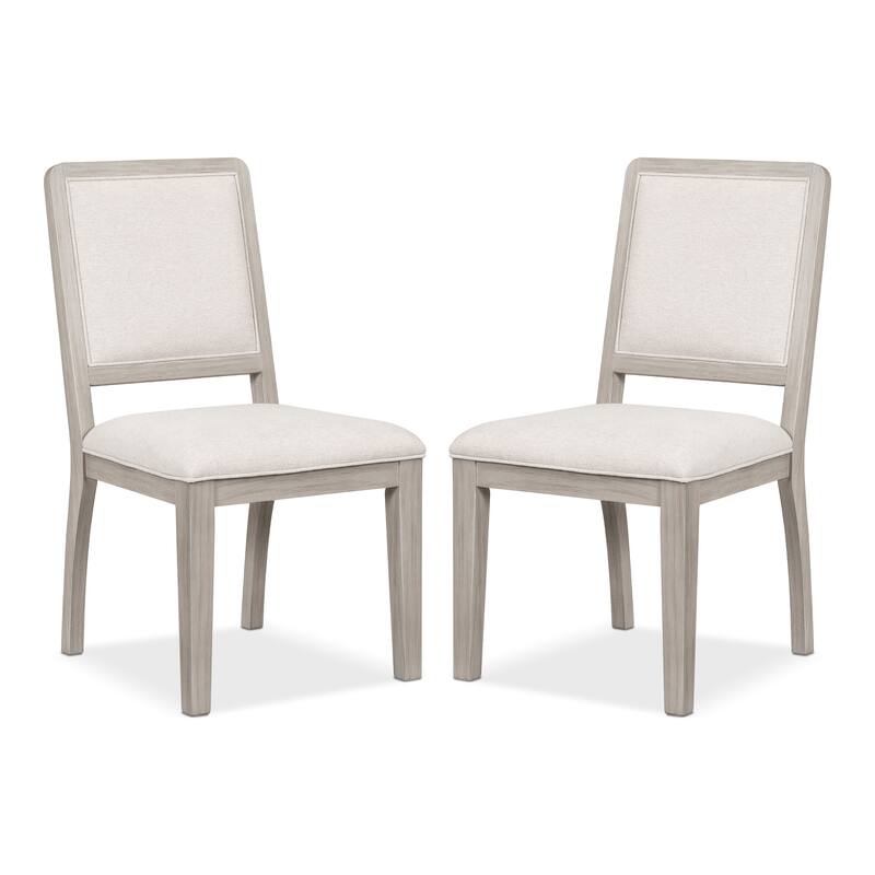 Furniture of America Billet Modern Natural Oak Wood Upholstered Side Chair (Set of 2)