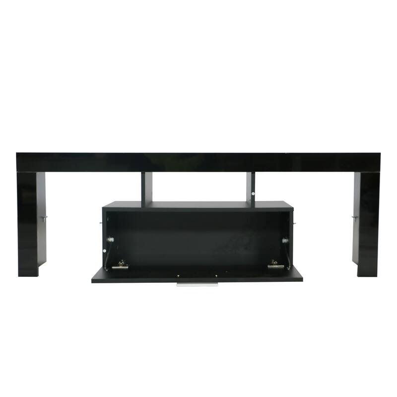 Modern 51-Inch TV Stand with RGB LED Lights and Remote Control for 55-Inch TVs - Scratch-Resistant and Waterproof.