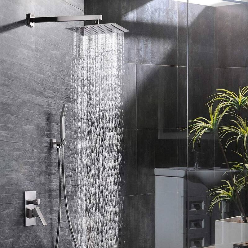Proox 12" Squared Rain Shower Combo Set w/ Hand Shower - 12