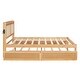 preview thumbnail 10 of 15, Wooden Queen Storage Platform Bedframe w/ Rattan Headboard & Sockets
