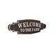 preview thumbnail 2 of 4, Offex Lacquered Brown and White Metal Wall Sign - Welcome to the Farm - W: 36" x D: 1.5" x H: 11"