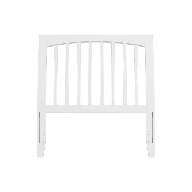 Solid Wood Headboard Sleigh Design Twin Size White Finish Bedroom Decor