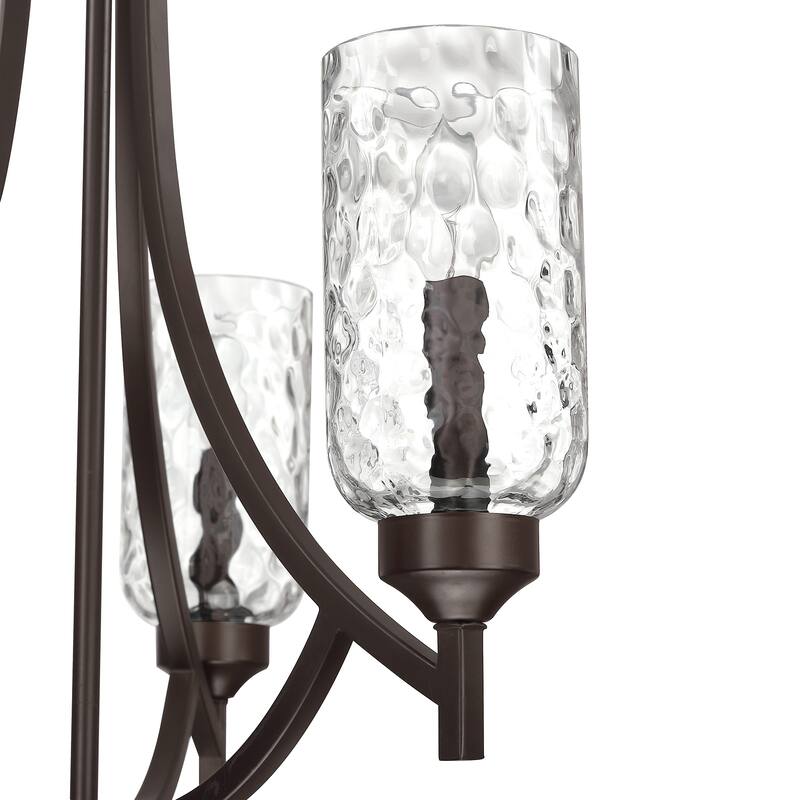 3-Light Aged Bronze Candle Chandelier - 21.93" x 77" x 21.93"