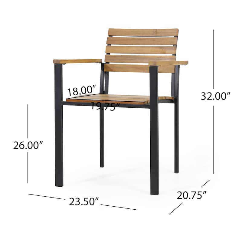 Laris Outdoor 6-Seater Wood Dining Set by Christopher Knight Home
