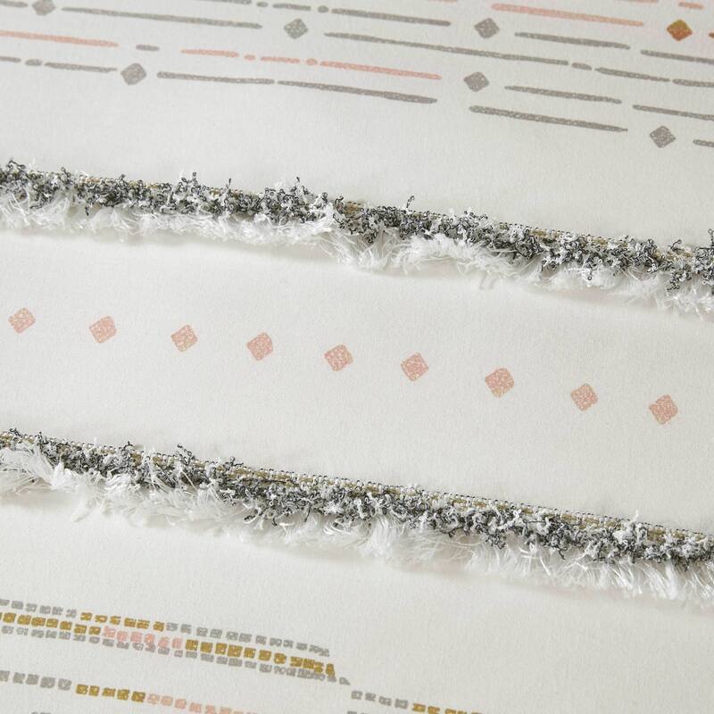 INK+IVY Nea Cotton Printed Duvet Cover Set with Trims