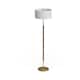 Silver Orchid Gotho Pedestal Contemporary Floor Lamp - Rustic Oak and Brass