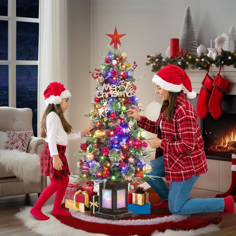 Christmas Tree with 78 Multi-Color Led Lights, 3 Ft Pre-Lit Artificial Christmas Decoration