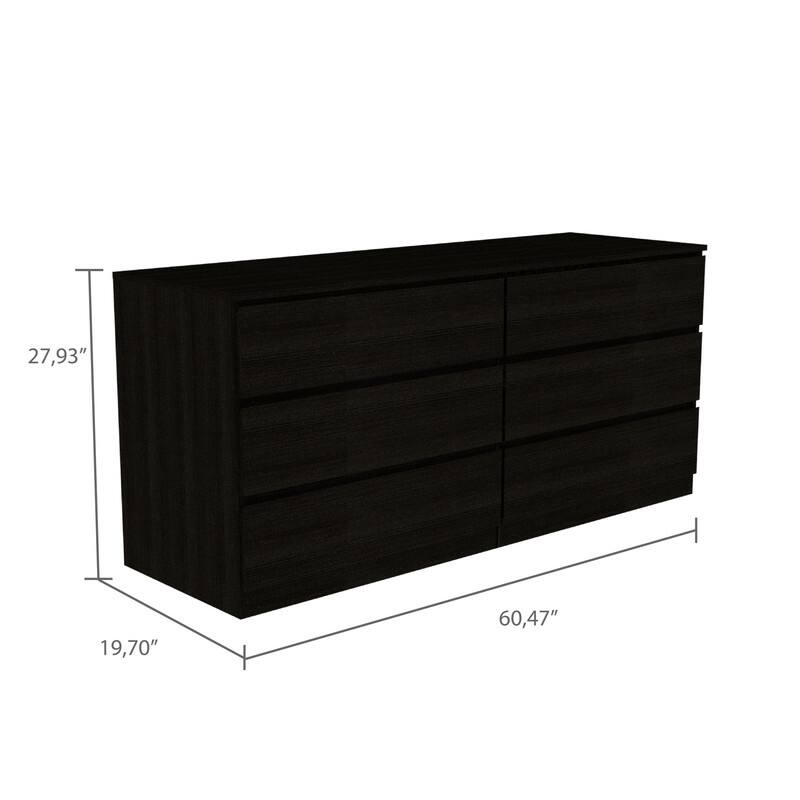 Medway 3 Piece Bedroom Set, 2 Cocora 6 Drawer Double Dressers + Capri Three Drawer Dresser