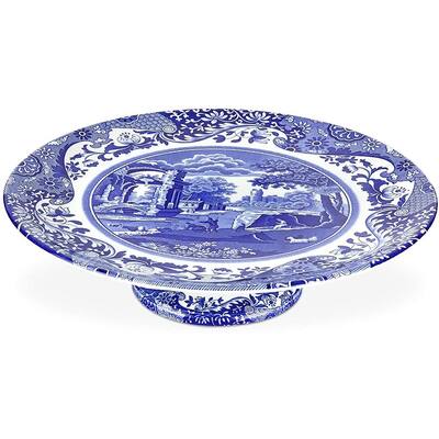 Spode Blue Italian Footed Cake Plate