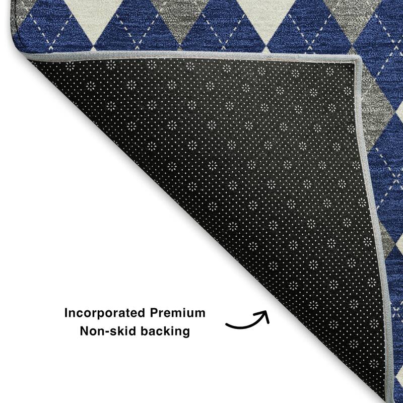 Premium Washable Super Soft Argyle Mayfield Rug