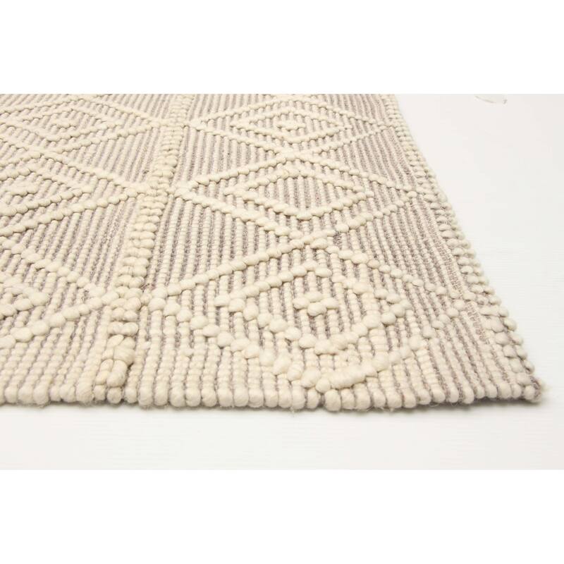 ECARPETGALLERY Braid weave Sienna Cream Wool Rug - 5'0 x 8'0