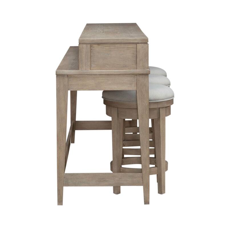 Liberty Furniture Brentwood Oak Bar Console, Optional Swivel Stools