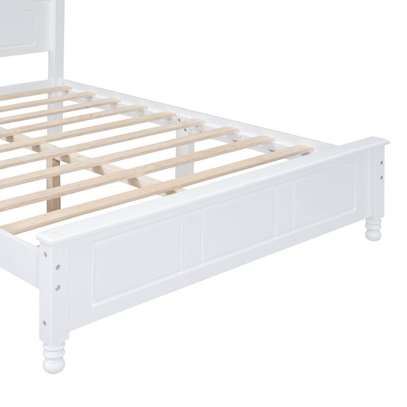 Wood Queen/Full Size Wood Platform Bed with Wooden Slat Support