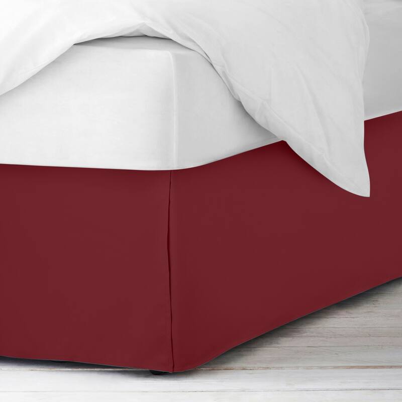 Clara Clark Pleated Bed Skirt-14 inch Tailored Drop - Soft Double Brushed Premium Microfiber Ruffle Bed Skirt - Includes 8 Pins
