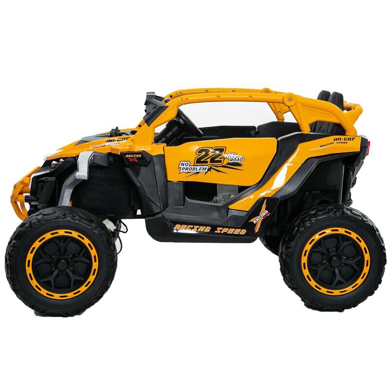 12V 2-Seater Kids Electric UTV Ride-On for Ages 3-6, Yellow with Remote Control & Music