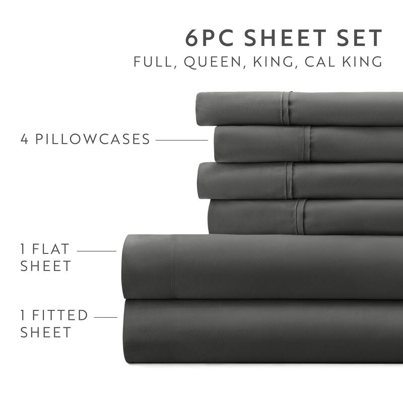 Becky Cameron Double Brushed Deep Pocket 6 Piece Sheet Set