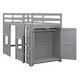preview thumbnail 16 of 17, Wood Twin Loft Bed with Wardrobe & 2 Windows, Sturdy Design