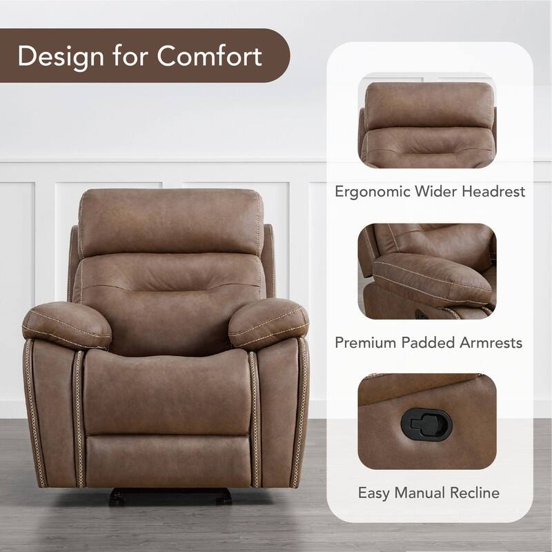 Spruce & Spring Lauren Manual Recliner Glider Rocker Chair for Living Room