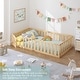 preview thumbnail 4 of 12, COSTARS Toddler Floor Bed with Rails for Kids, Montessori Wooden Twin Bed Frame with Door, Low to Ground