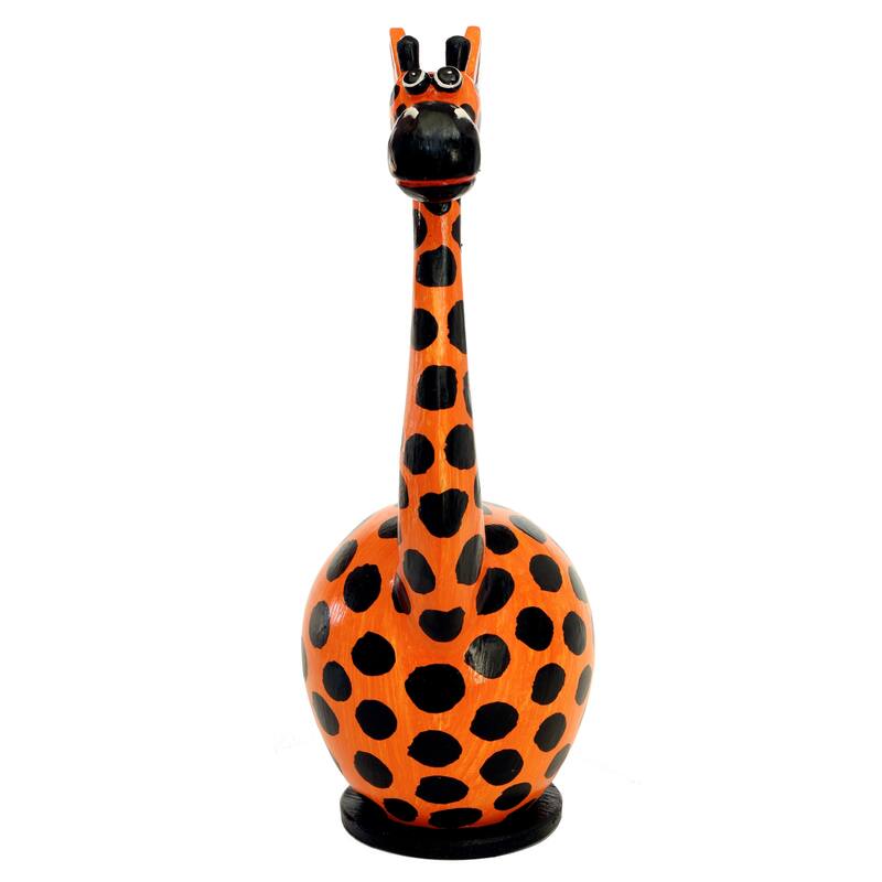 Unique Handmade Wooden Giraffe Cute Coin Piggy Bank Statue Figurine Handcrafted Wood Hand Carved Keepsake Saving Money