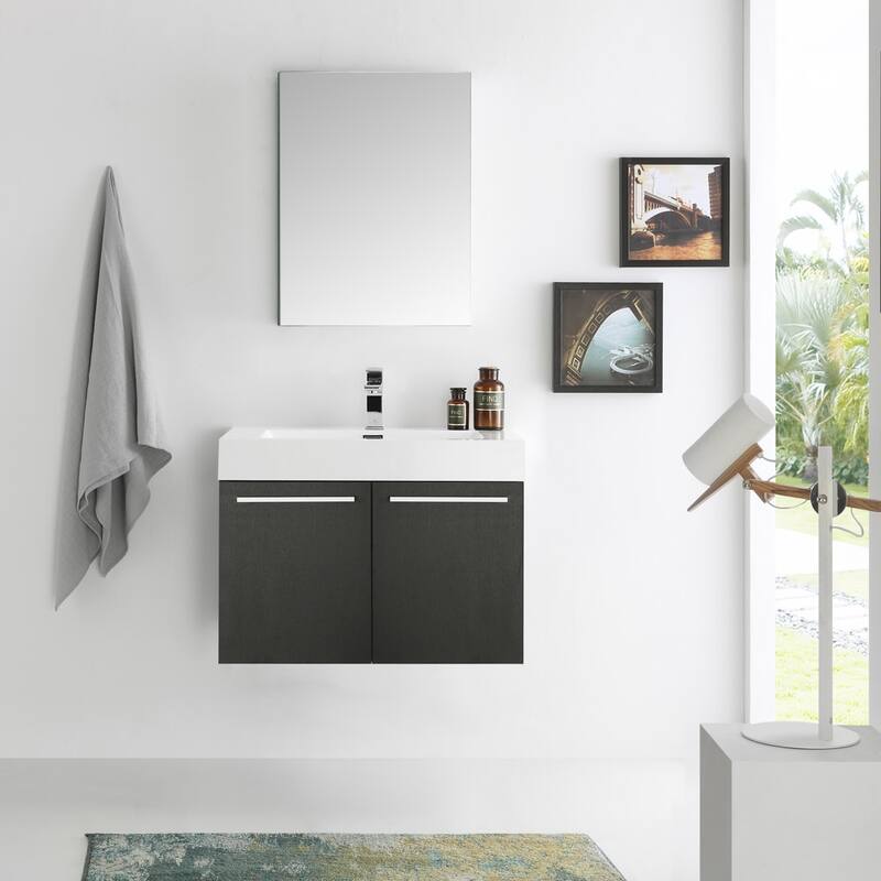 Fresca Senza 29-1/2" Wall Mounted / Floating Vanity Set with MDF