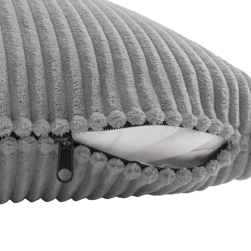 Set of 2 Modern Square Corduroy Accent Throw Pillow