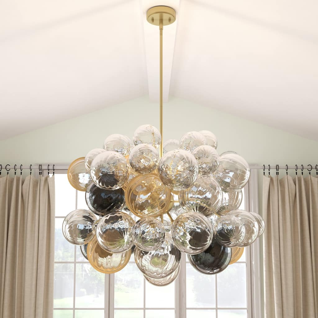 Acroma 8 - Light Modern Glass Bubble Chandelier Flush Mount Ceiling Light