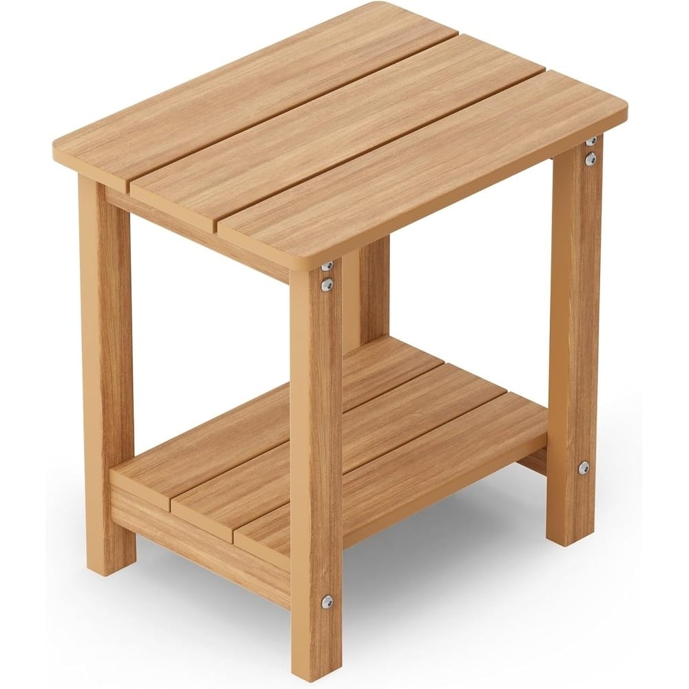 WINSOON All Weather HIPS Outdoor Side Tables 2-Tier Adirondack Tables End Tables 18inch