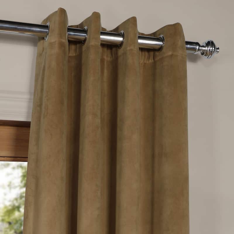 Exclusive Fabrics Signature Blackout Velvet Grommet Curtain (1 Panel)