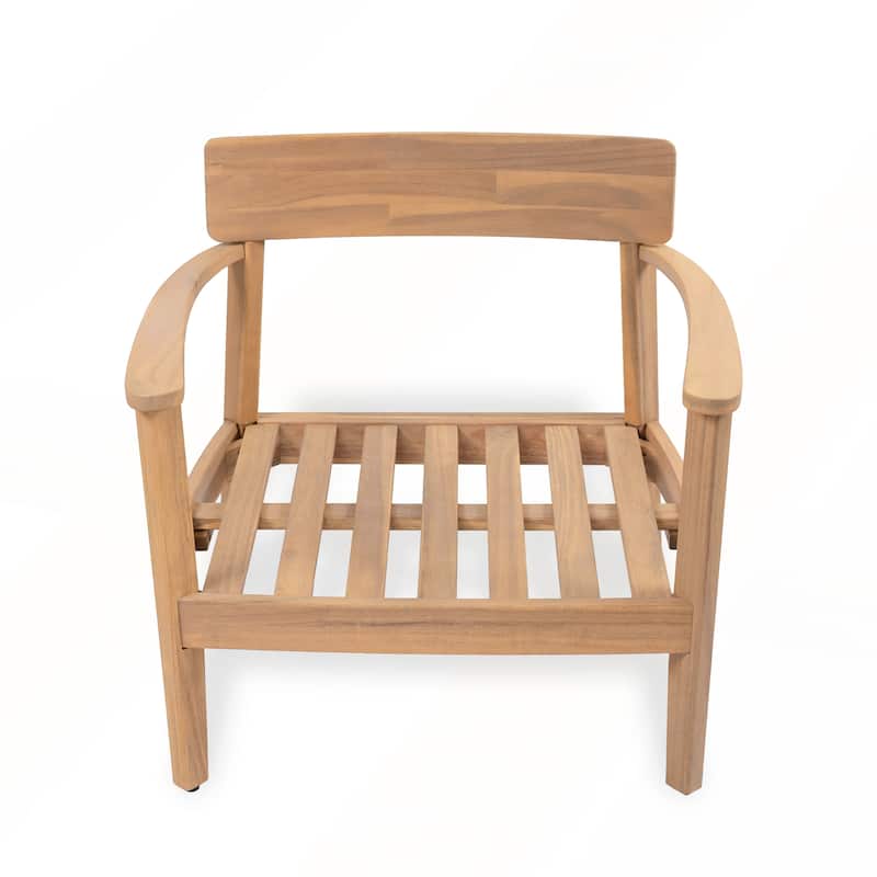 Acacia Wood Club Chair With Seat Cushion Set of 1
