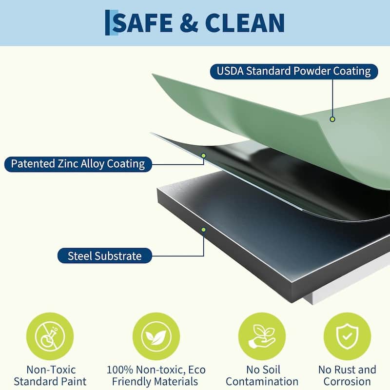 2-Pack 6x3x2FT Galvanized Steel Raised Garden Bed Kit for Vegetables Herbs and Flowers Green