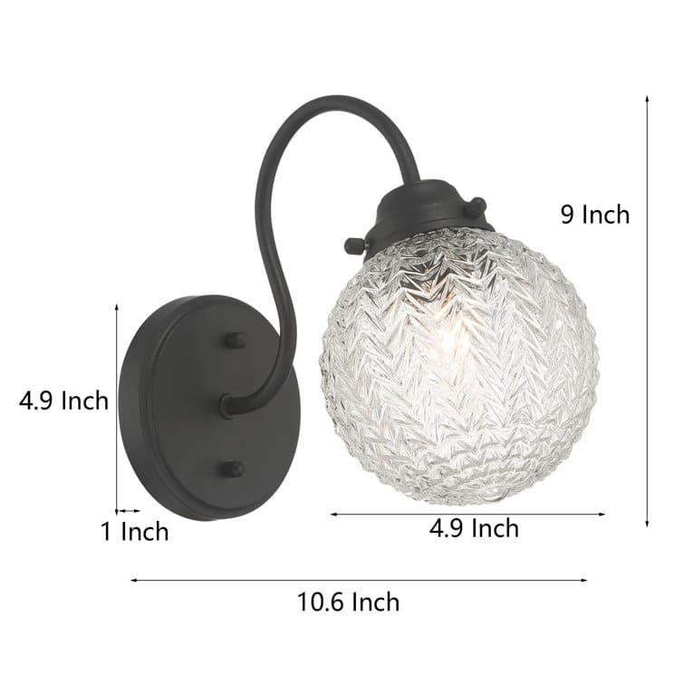 Acroma Clear and Glass Shade Modern Armed Sconce Wall Sconces