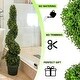 preview thumbnail 3 of 3, GTR4633-NATURAL-2 3-foot Faux Boxwood Spiral Topiary Plant in Plastic Pots (Set of 2)