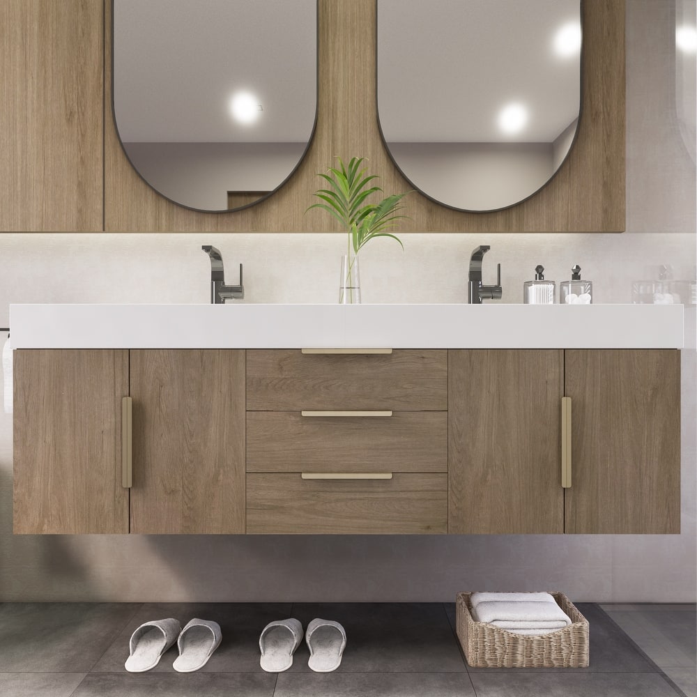 Noble 60" Wall Mounting Vanity with Reinforced Acrylic Double Sink