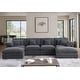 preview thumbnail 37 of 40, 6 - Piece Chenille Sectional Dark Grey