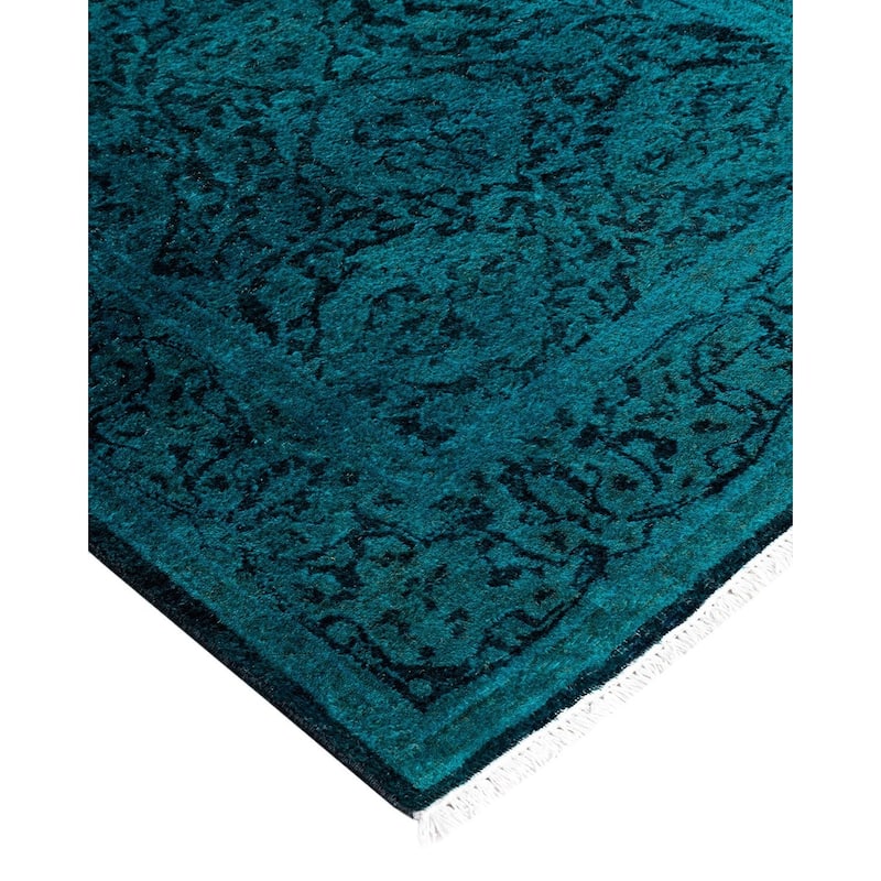 Fine Vibrance One-of-a-Kind Hand-Knotted Runner Rug - Black, 2' 5" x 7' 8" - 2' 5" x 7' 8"