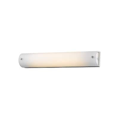 Avenue Lighting Cermack St. Collection brushed nickel aluminum and frosted glass LED dimmable bathroom vanity fixture. - 26