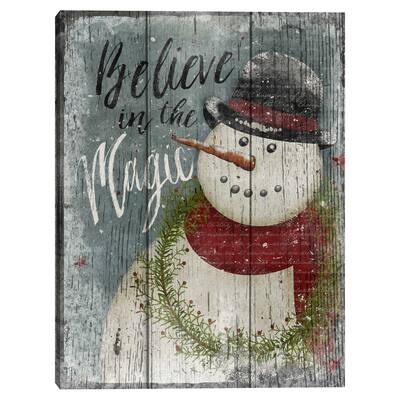 Snowman Believe Canvas Art Print