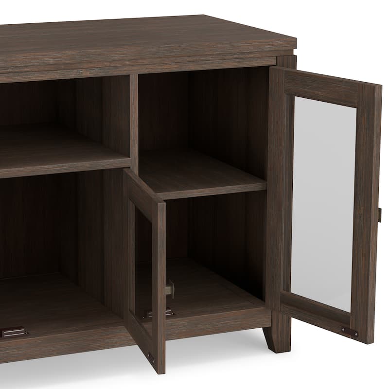 WYNDENHALL Essex SOLID WOOD 72 inch Wide Contemporary TV Media Stand For TVs up to 80 inches