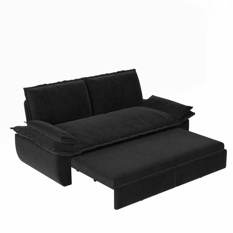 Convertible Sleeper Sofa Multi-Functional Velvet Loveseat Bed