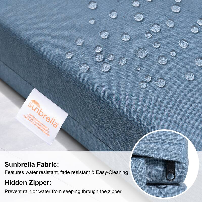 Outdoor Chaise Lounge Set Lounge Chairs with Adjustable Back and Sunbrella Fabric Cushions