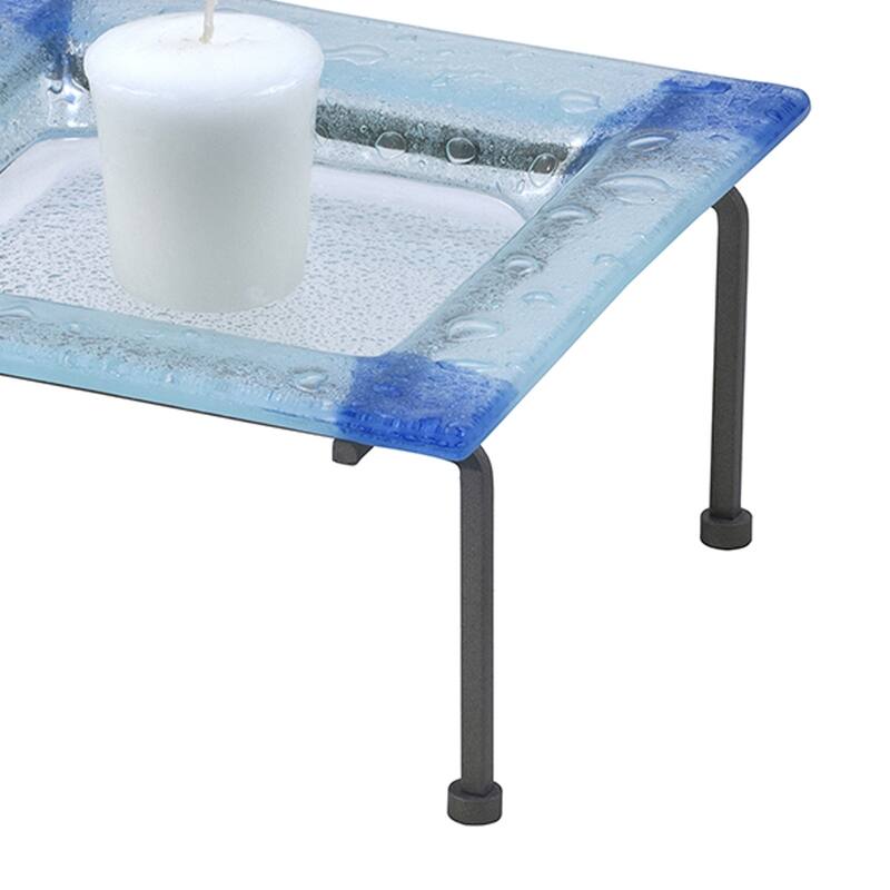 Springdale Lighting Blue Corner Candle Holder in Blue Finish