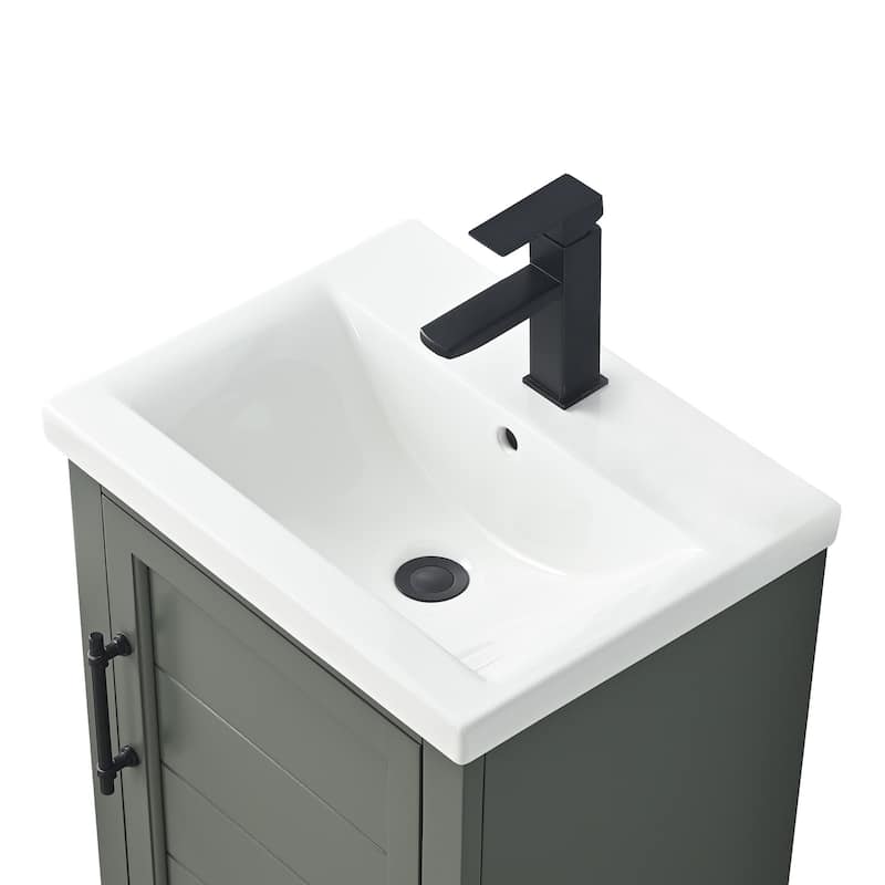 Vanity Art 20" Single Sink Bathroom Vanity with Ceramic Sink & Top