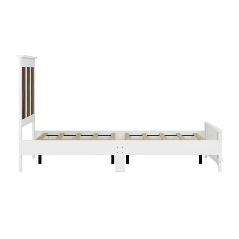 4 Piece Bedroom Set, Queen Size Platform Bed with Storage Nightstand and Dresser