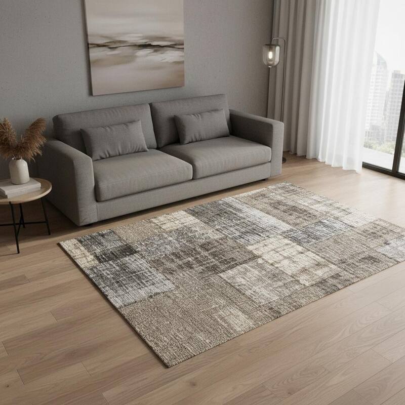 HomeRoots Abstract Modern Rectangle Area Rug - 5' X 8' - 5' X 8'