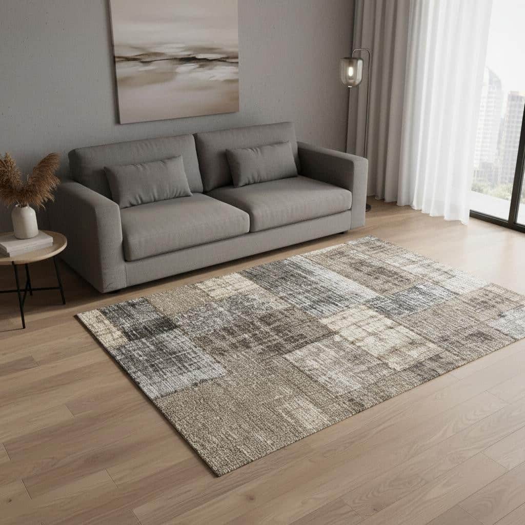 HomeRoots Abstract Modern Rectangle Area Rug - 5' X 8'